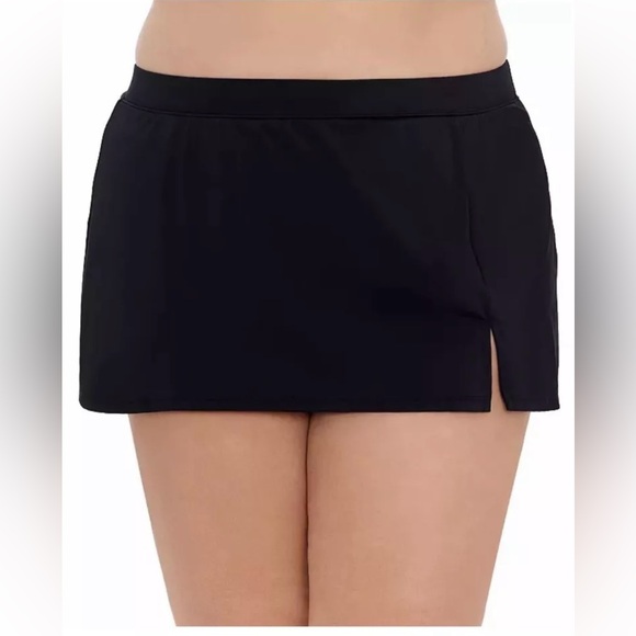 Bal Harbour Womens Tummy Control Skirtini Swim Skirt Black Plus Sz XXL NWT - Picture 1 of 8